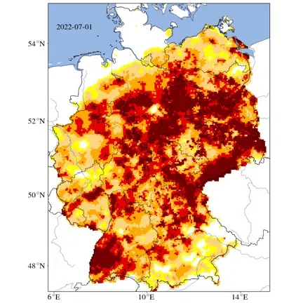 Darstellung Dürre Juli 2022