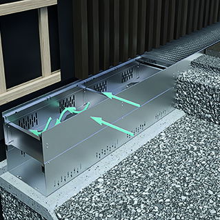 Steelfix Air für die Entwässerung und Hinterlüftung von Fassaden